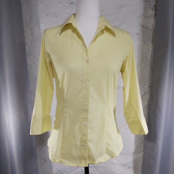 Joe Fresh Tops - Yellow 3/4 Sleeve Button-down Top